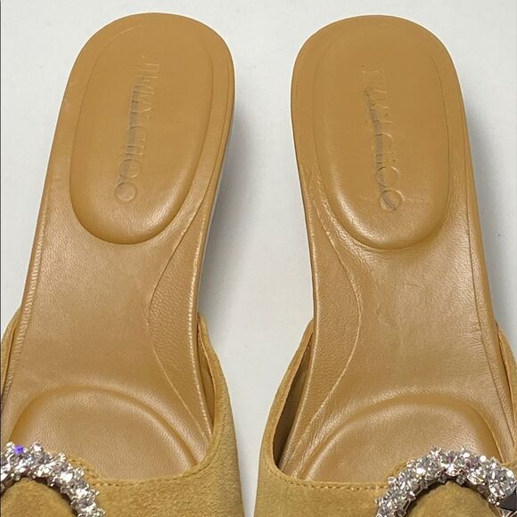 Jimmy Choo Arlia Suede Crystal Buckle Casual Wedge Sandals size 40 - Picture 5 of 13